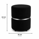 Ver imagem 2 de Puff com Cinta no Meio Prata Preto Veludo - Let Móveis