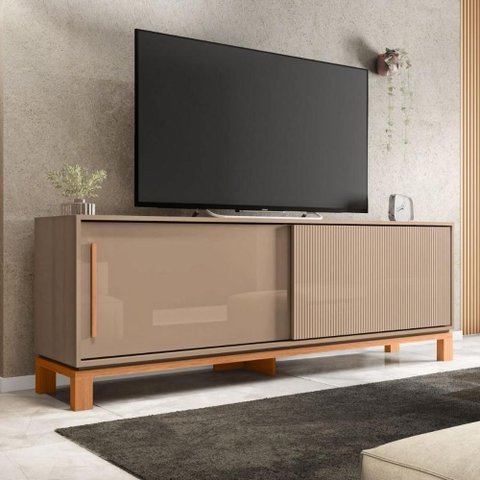 Bancada Mondrian 1.8 65" 179.4cm MDP com Nicho e Portas Correr Fosco Mais de Casa
