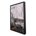 Ver imagem 1 de Quadro Decorativo Caixa Alta com Vidro Abstrato Black White TaColado Moldura Preta 40x60cm