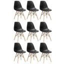 Ver imagem 1 de Kit 9 Cadeiras Charles Eames Eiffel Dsw - Base de Madeira Clara - Preto Multicolorido