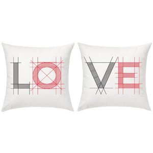 Kit 2 Almofadas Decorativas Namorados Love 30 X 30 Cm