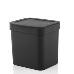 Lixeira preta pequena 2,5 Litros casa banheiro cozinha Ou - 1