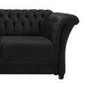 Ver imagem 5 de Sofá Recamier Divã Chesterfield 200cm Sofia Suede Preto Capitonê- Mabe Magazine