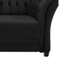 Ver imagem 6 de Sofá Recamier Divã Chesterfield 200cm Sofia Suede Preto Capitonê- Mabe Magazine