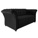 Ver imagem 3 de Sofá Recamier Divã Chesterfield 200cm Sofia Suede Preto Capitonê- Mabe Magazine