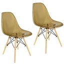 Ver imagem 1 de Kit 2 Cadeiras Charles Eames Cristal Eiffel Wood Designer Transparente