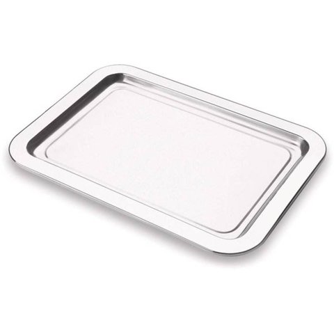 Bandeja Retangular de Aço Inox 28x42 Cm Lixada Forma