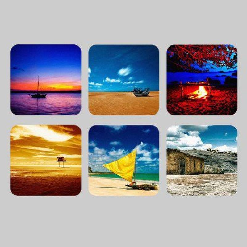 Porta Copo | Imã Decorativo, Criativo, Colorido E Descolado - Kit Especial Praias | 6 Unidades - 1