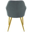 Ver imagem 4 de Cadeira Poltrona Lines Base Dourada Recepção Sala Decorativa Suede 