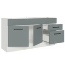 Ver imagem 5 de Balcão Gabinete de Pia Cozinha 150 cm 2 Portas e 2 Gavetas (Sem Tampo e Pia) Branco/Cinza Agata Madesa