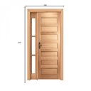 Ver imagem 4 de Kit Porta de Madeira Vitrô Direita 213CMX130CMX12CM PE28 Esel Marrom