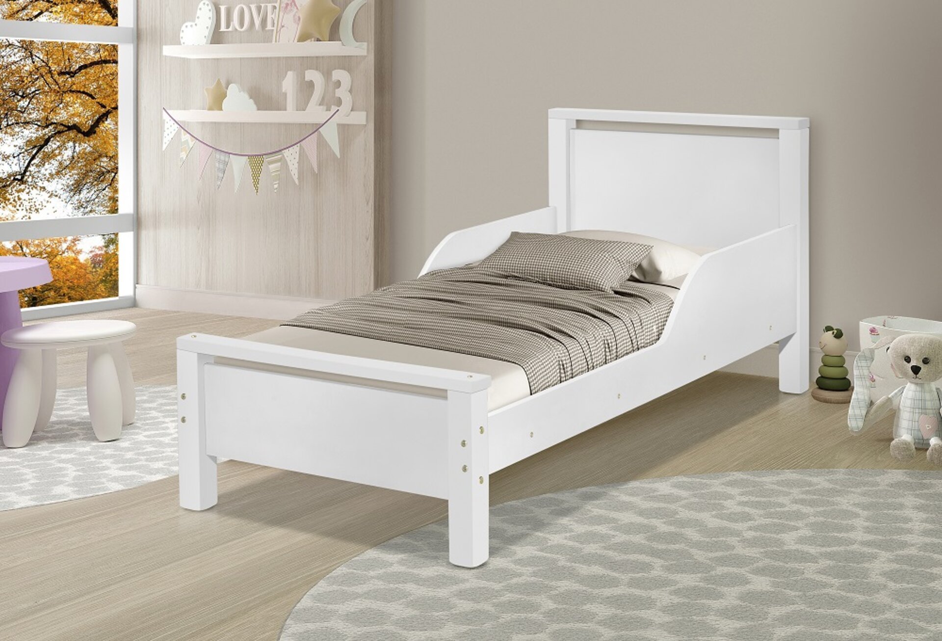 Mini Cama Infantil Meli com Proteção Mdf e Pes de Madeira - 2