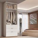 Ver imagem 2 de Guarda Roupa Modular 2 Portas 3 Gavetas 90cm MDF Altezza Trend Belmax:Branco