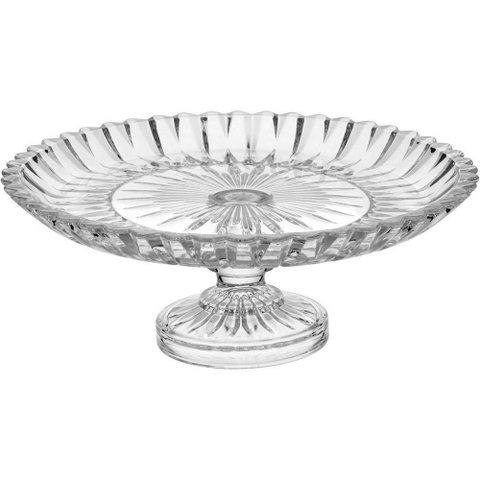 Centro Mesa Decorativo Fruteira com Pé Vidro 11x30x30cm