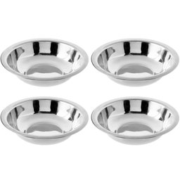 Conjunto 4 Tigelas Fundas Redondas 14cm Bowls em Aço Inox 225ml Hercules Prata - 1 Conjunto 4 Tigelas Fundas Redondas 14cm Bowls em Aço Inox 225ml Hercules Prata - 1
