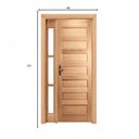 Ver imagem 4 de Kit Porta de Madeira Vitrô Direita 213CMX110CMX12CM PE28 Esel Marrom