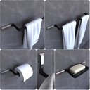 Ver imagem 1 de Kit Acessórios Para Banheiro Preto e Cromo Empire 5 peças