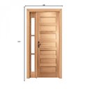 Ver imagem 4 de Kit Porta de Madeira Vitrô Direita 213CMX120CMX12CM PE28 Esel Marrom