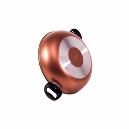 Panela Frigideira Grande Wok Nº 26 Antiaderente com Tampa de Vidro Cobre - 2