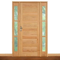 Kit Porta de Madeira Pe28 Paris 2 Vitrôs Esel 213 x 146 x 12cm - 2