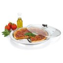Ver imagem 1 de Bandeja Suporte Servir Pizza Com Tampa Bandeja Inox 32 Cm