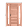 Kit Porta de Madeira 2 Vitrôs Direita 213cmx136cmx12cm Pe28 Esel - 3