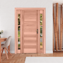 Ver imagem 1 de Kit Porta de Madeira 2 Vitrôs 213cmx146cmx12cm Pe28 Esel Abertura Direita