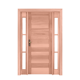 Kit Porta de Madeira 2 Vitrôs 213cmx146cmx12cm Pe28 Esel Abertura Direita - 2