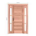 Ver imagem 3 de Kit Porta de Madeira 2 Vitrôs 213cmx146cmx12cm Pe28 Esel Abertura Direita