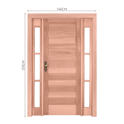 Kit Porta de Madeira 2 Vitrôs 213cmx146cmx12cm Pe28 Esel Abertura Direita - 3