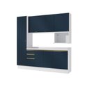 Ver imagem 1 de Armário de Cozinha Compacta Nicho Micro-ondas 100% Mdf 230cm Branco/azul Profundo Celeste