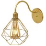 Luminária Arandela Parede Aramada Diamante Industrial Retro + Lâmpada Led Vintage Dourado - 3