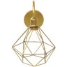 Luminária Arandela Parede Aramada Diamante Industrial Retro + Lâmpada Led Vintage Dourado - 4
