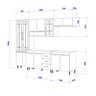 COZINHA COMPLETA PREDILLETA GABRIELI MODULADA 5 PEÇAS 260 CM 13 PORTAS 3 GAVETAS COM TAMPO NOGAL SAL - 4
