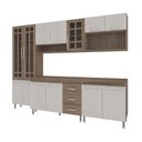 Ver imagem 2 de COZINHA COMPLETA PREDILLETA GABRIELI MODULADA 5 PEÇAS 260 CM 13 PORTAS 3 GAVETAS COM TAMPO NOGAL SAL