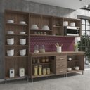 Ver imagem 3 de COZINHA COMPLETA PREDILLETA GABRIELI MODULADA 5 PEÇAS 260 CM 13 PORTAS 3 GAVETAS COM TAMPO NOGAL SAL