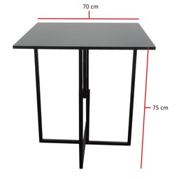 Mesa Jantar Prime Compacta de Madeira 4 Cadeiras Preta BF Decor - 3