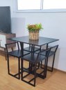 Ver imagem 5 de Mesa Jantar Prime Compacta de Madeira 4 Cadeiras Preta BF Decor
