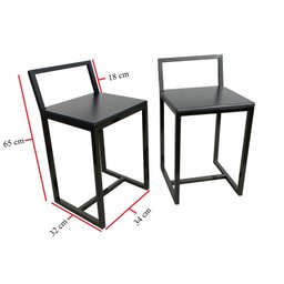 Mesa Jantar Prime Compacta de Madeira 4 Cadeiras Preta BF Decor - 4