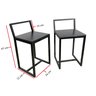 Mesa Jantar Prime Compacta de Madeira 4 Cadeiras Preta BF Decor - 4