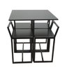 Mesa Jantar Prime Compacta de Madeira 4 Cadeiras Preta BF Decor - 1