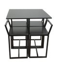 Ver imagem 1 de Mesa Jantar Prime Compacta de Madeira 4 Cadeiras Preta BF Decor