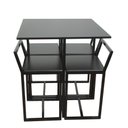 Ver imagem 1 de Mesa Jantar Prime Compacta de Madeira 4 Cadeiras Preta BF Decor