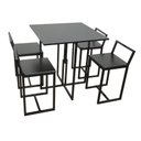 Ver imagem 2 de Mesa Jantar Prime Compacta de Madeira 4 Cadeiras Preta BF Decor