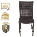Ver imagem 4 de 8 Cadeiras de Jantar Cannes de Alumínio com Pintura Marrom e Trama Tela de Corda Náutica