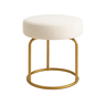Puff Decor Veludo Dourado Redondo Puff Sala Quarto Penteadeira - 6