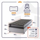 Ver imagem 4 de Conjunto Cama Box Espuma Miami Cinza Solteiro 88x188x62