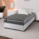 Ver imagem 1 de Conjunto Cama Box Espuma Miami Cinza Solteiro 88x188x62