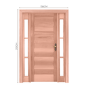 Ver imagem 3 de Kit Porta de Madeira 2 Vitrôs 213cmx156cmx12cm Pe28 Esel Abertura Esquerda