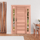 Ver imagem 1 de Kit Porta de Madeira 2 Vitrôs 213cmx156cmx12cm Pe28 Esel Abertura Esquerda